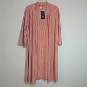Espresso Pink Dress with Flowing Silhouette and Open Front